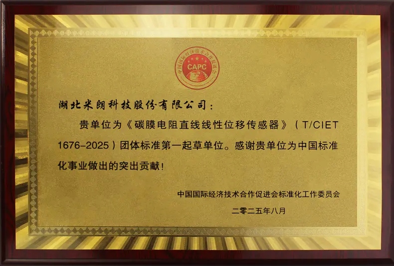 直線位移傳感器標準起草證書